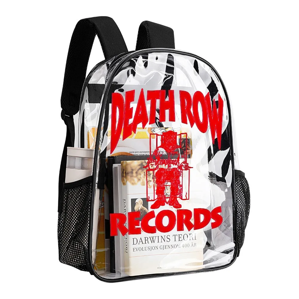 Death Row Records Red Logo Transparent Backpack 17 Inch