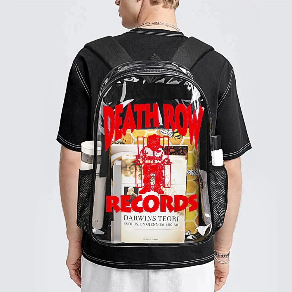 Death Row Records Red Logo Transparent Backpack 17 Inch