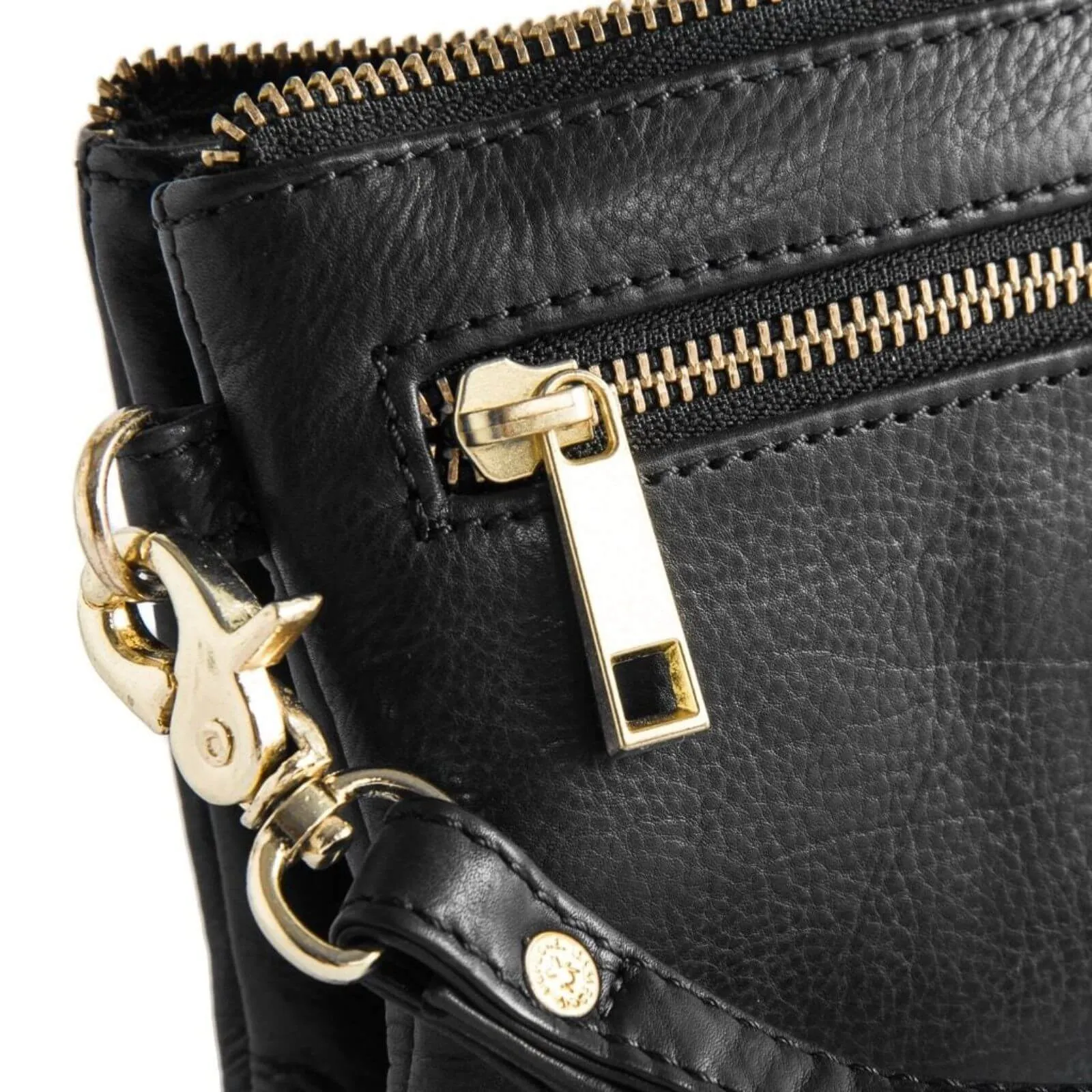 Depeche Black Leather Small Crossbody Bag /Clutch