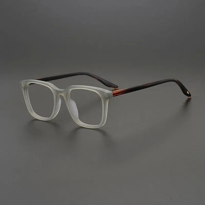 Designer Frosted Square Frame Glasses