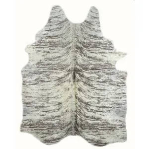 Designer Hide Rug - Grey and White Brindle