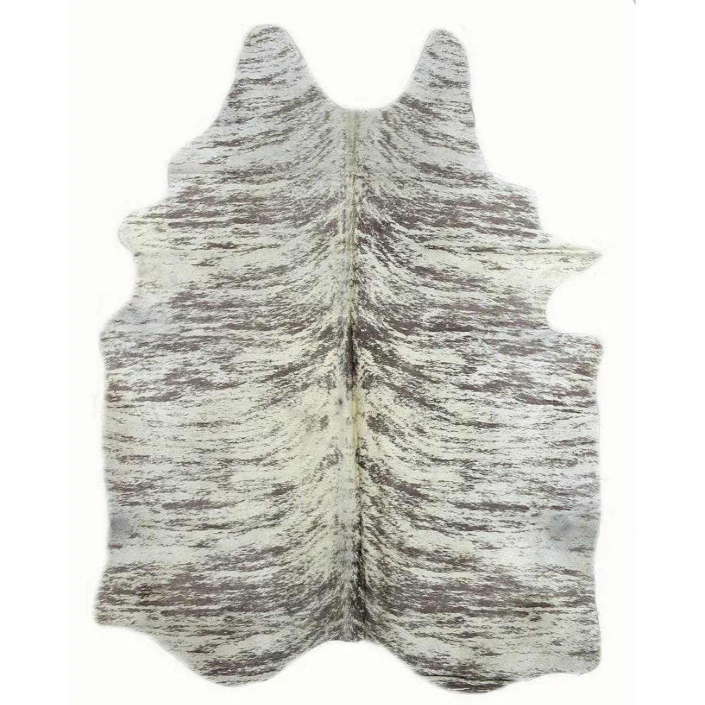 Designer Hide Rug - Grey and White Brindle