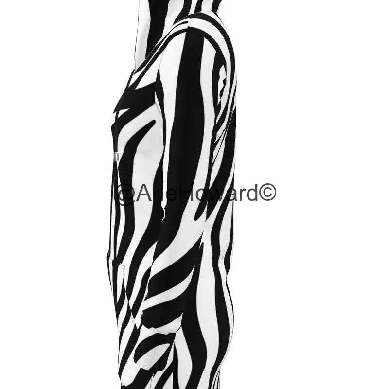Designer Hoodie Dress Zebra