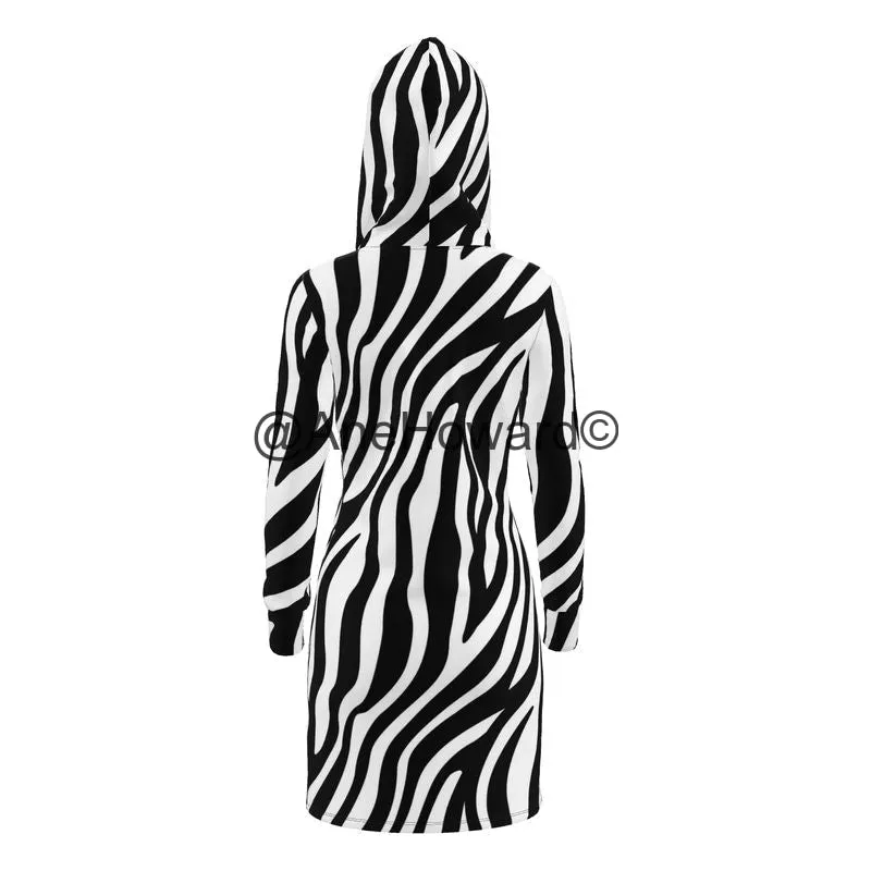 Designer Hoodie Dress Zebra