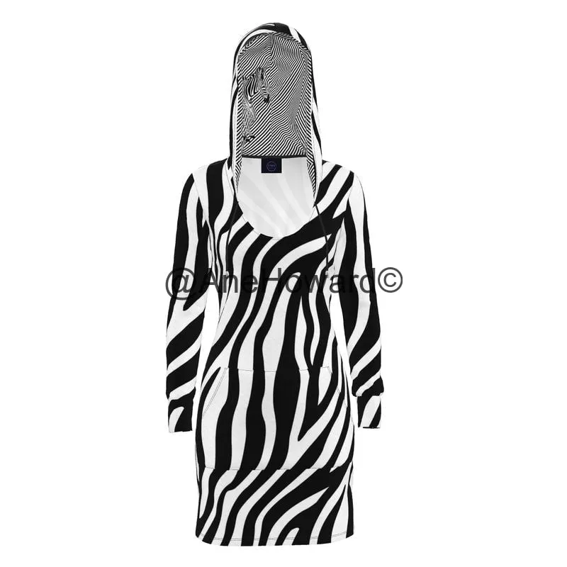 Designer Hoodie Dress Zebra