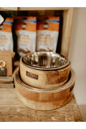 Designer Wooden Dog Bowl
