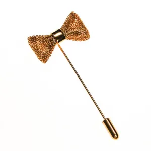 Diane von Furstenberg Gold Bow Stick Pin, Petite, Scatter Pin, DVF, Designer signed 1970 Jewelry