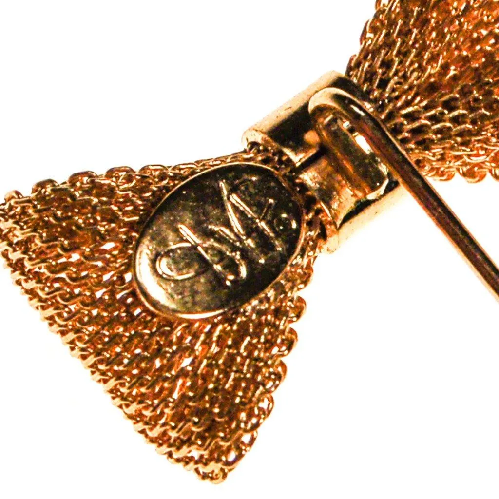 Diane von Furstenberg Gold Bow Stick Pin, Petite, Scatter Pin, DVF, Designer signed 1970 Jewelry