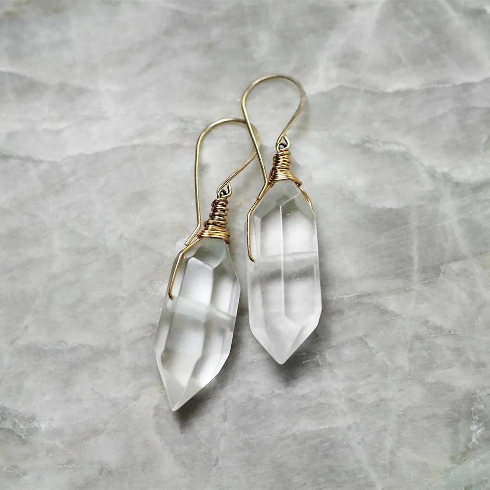 Double-Terminated Quartz Drop Earrings :: Made to Order