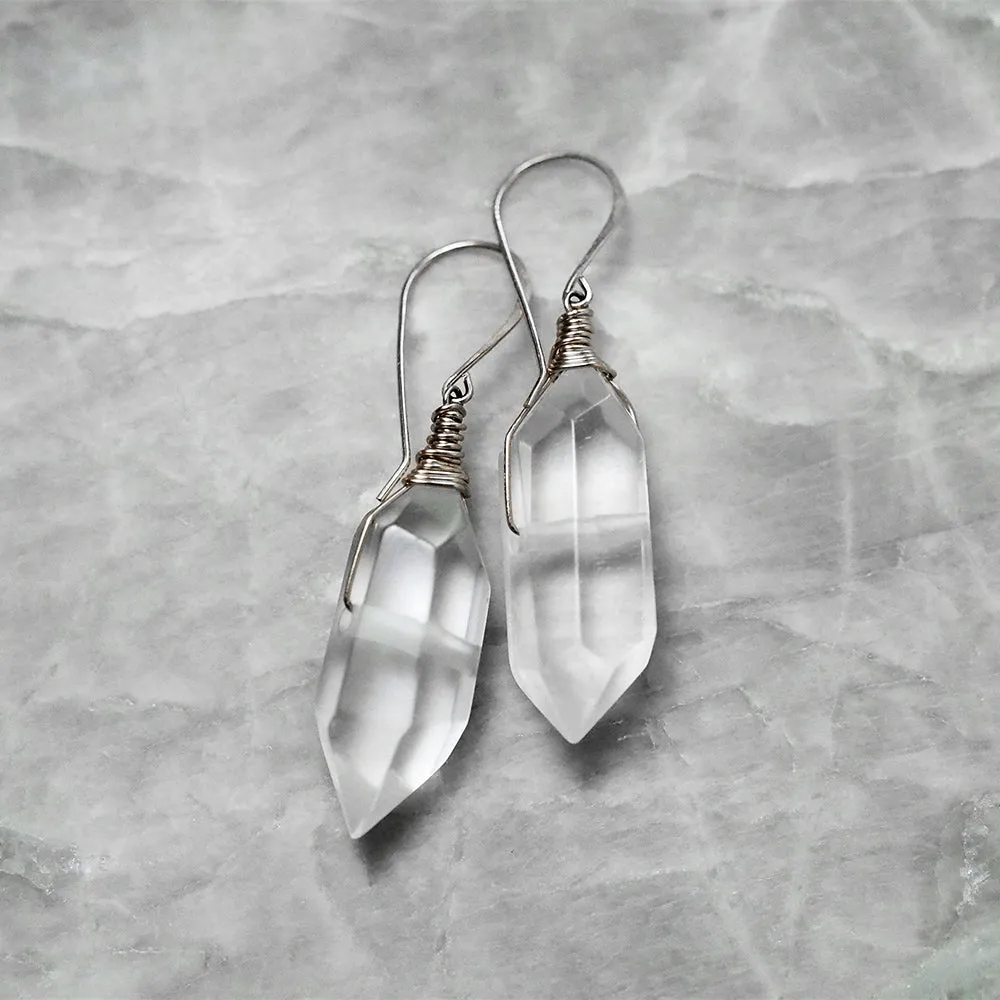 Double-Terminated Quartz Drop Earrings :: Made to Order