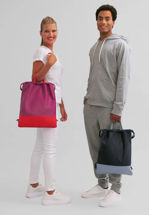 DuDu bag in Sacca in leather for fashion sports bag bag bag with coulisse and thin leather shoulder straps