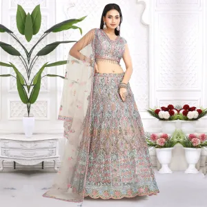 Elegance Pink  Blush Blossom  Designer Lehenga