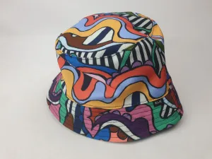 Elk colourful print bucket hat