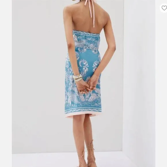 Eva Franco Botanical Skirt Set in Teal/Pink sz 4