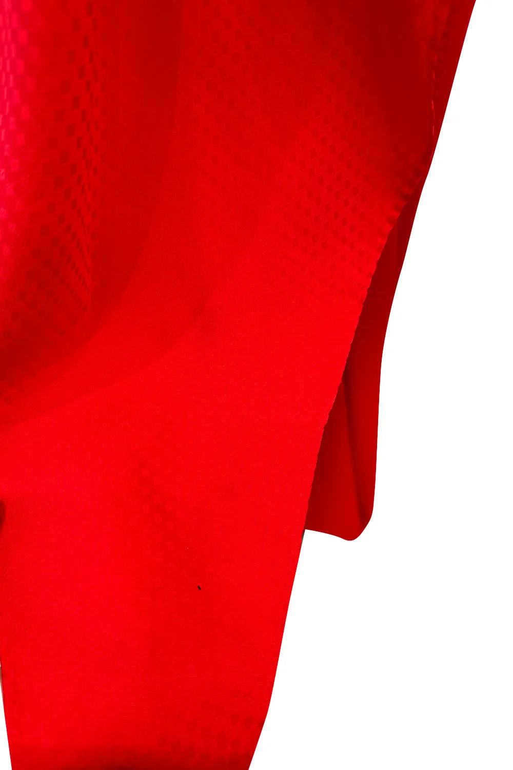 Fabulous 1970s Halston Wrap Plunge Red Full Length Dress w Wide Sleeves & Original Sash