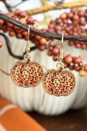 Fall Harvest Pumpkin Bubble Fish Hook Earrings