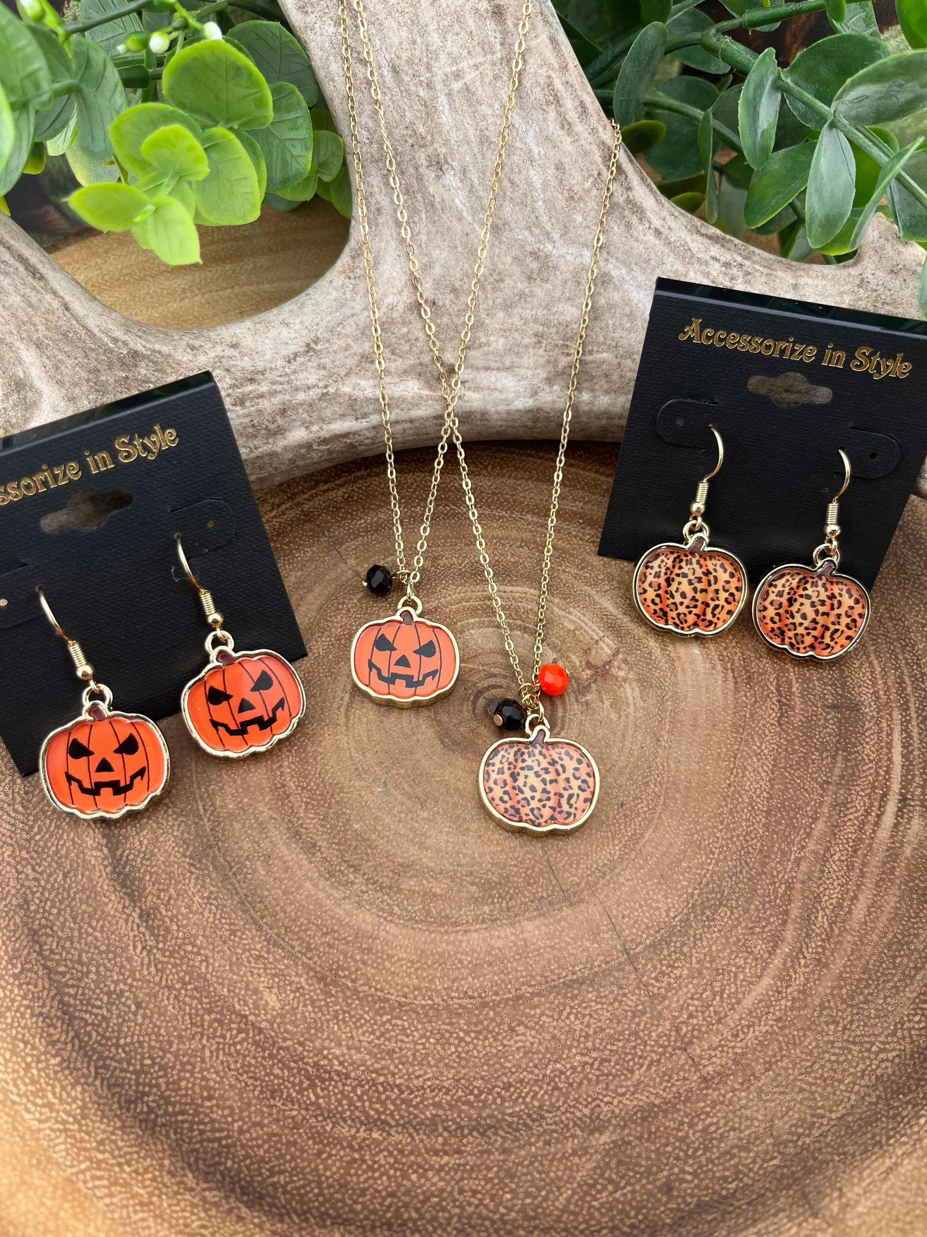 Fall Harvest Pumpkin Bubble Fish Hook Earrings