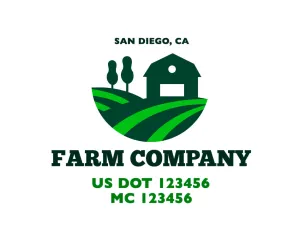 Farm Company Name Truck Decal (USDOT), 2 Pack