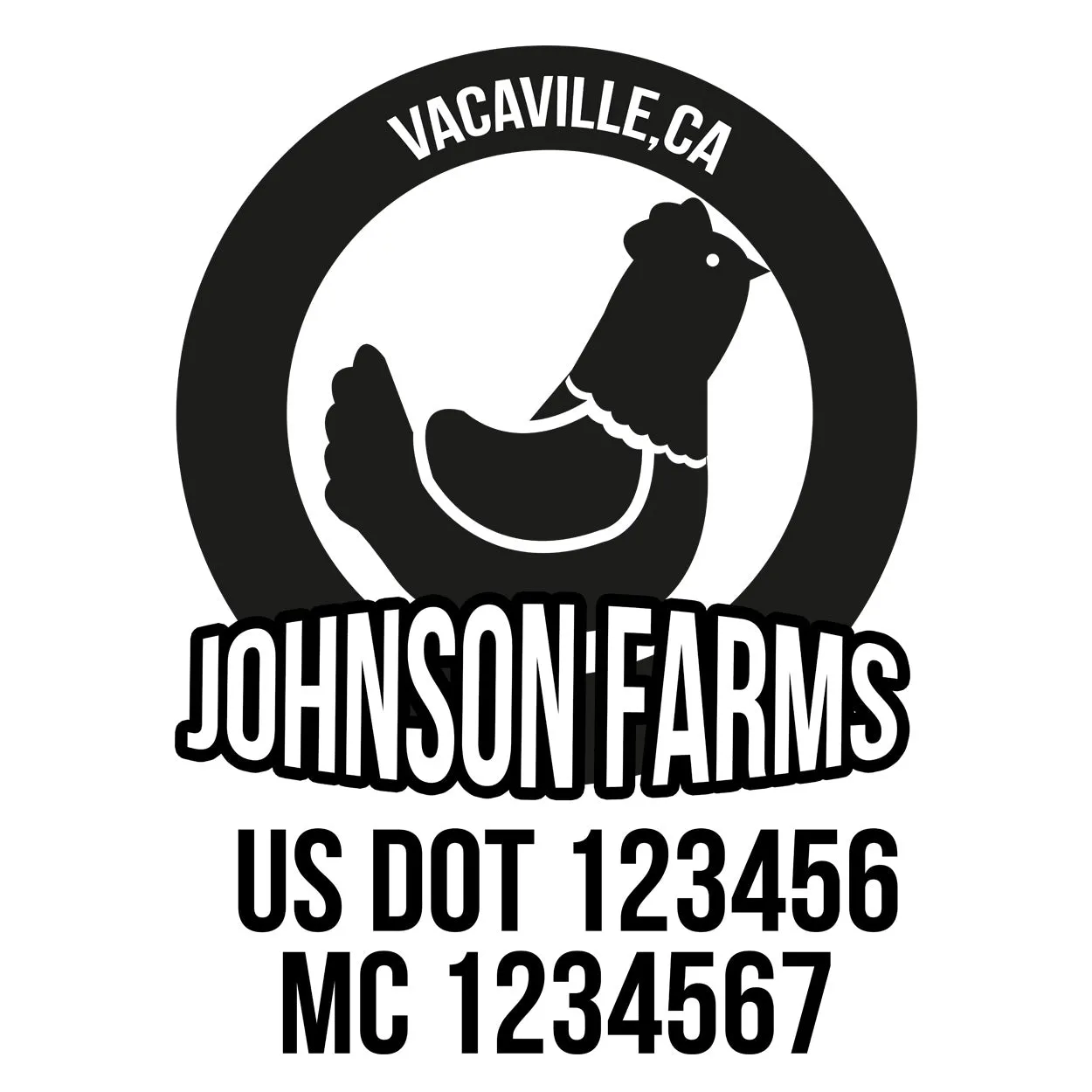Farm Company Name Truck Decal (USDOT), 2 Pack