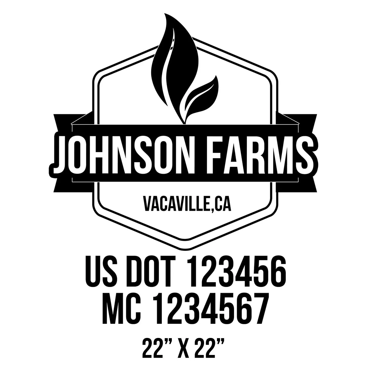 Farm Company Name Truck Decal (USDOT), 2 Pack