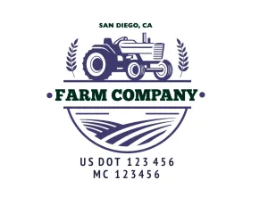 Farm Company Name Truck Decal (USDOT), 2 Pack