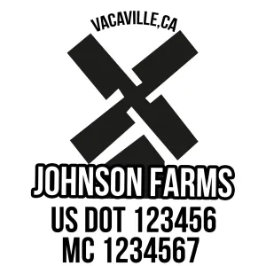 Farm Company Name Truck Decal (USDOT), 2 Pack
