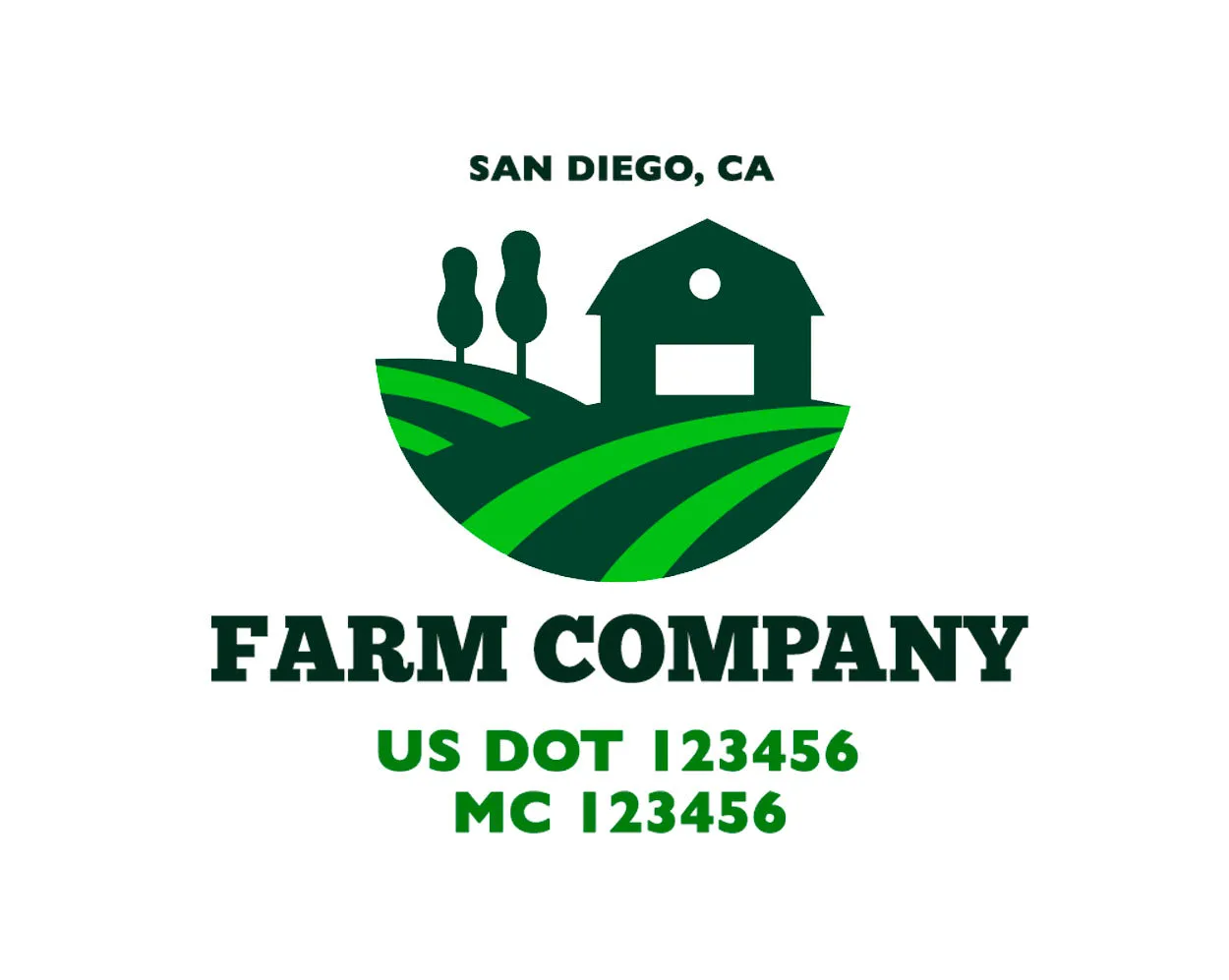 Farm Company Name Truck Decal (USDOT), 2 Pack