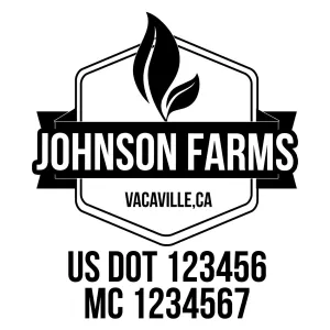 Farm Company Name Truck Decal (USDOT), 2 Pack