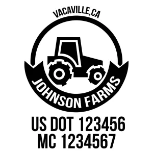 Farm Company Name Truck Decal (USDOT), 2 Pack