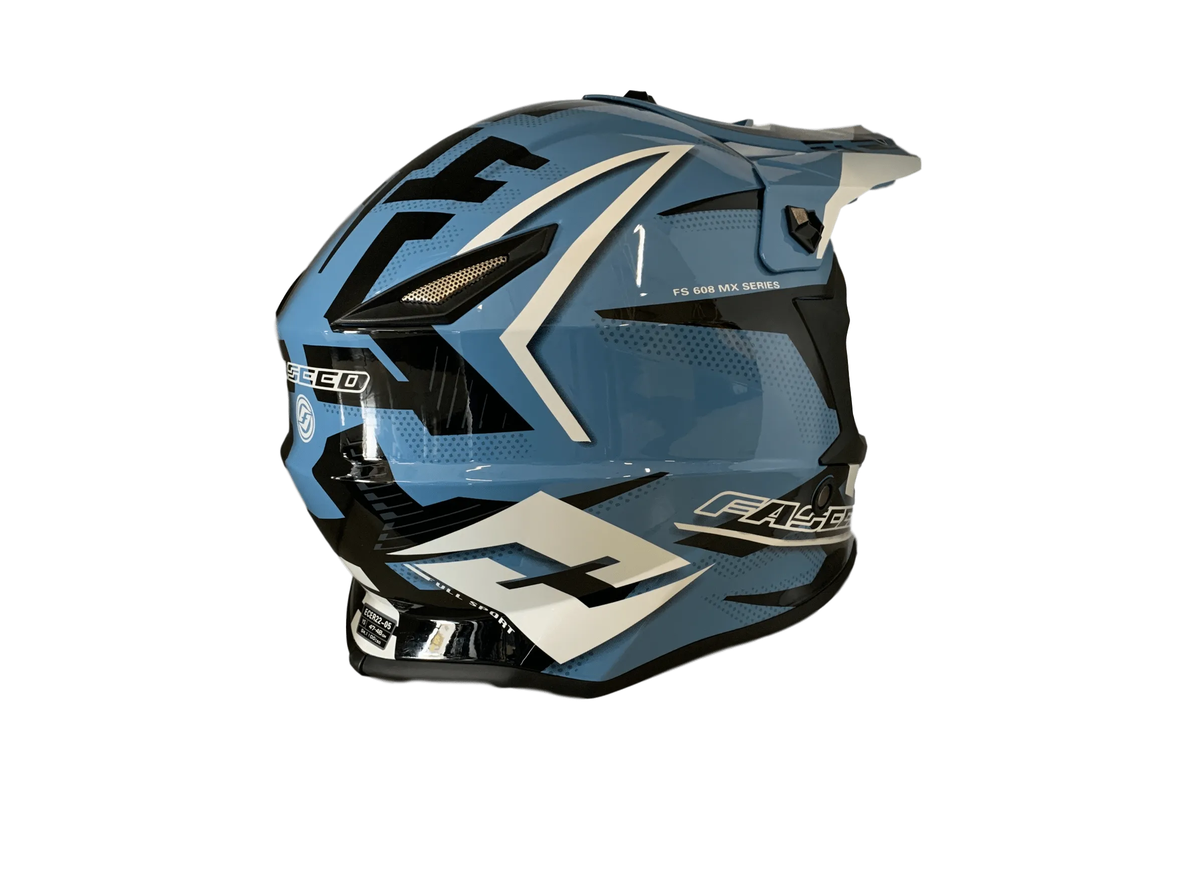 Faseed 608 Kids Blue/Metal/Black Helmet