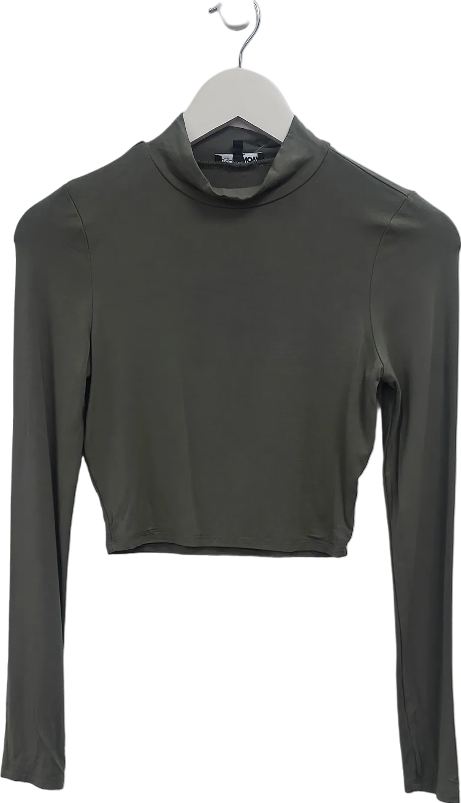 Fashion Nova Green Mock Neck Long Sleeve Top UK S