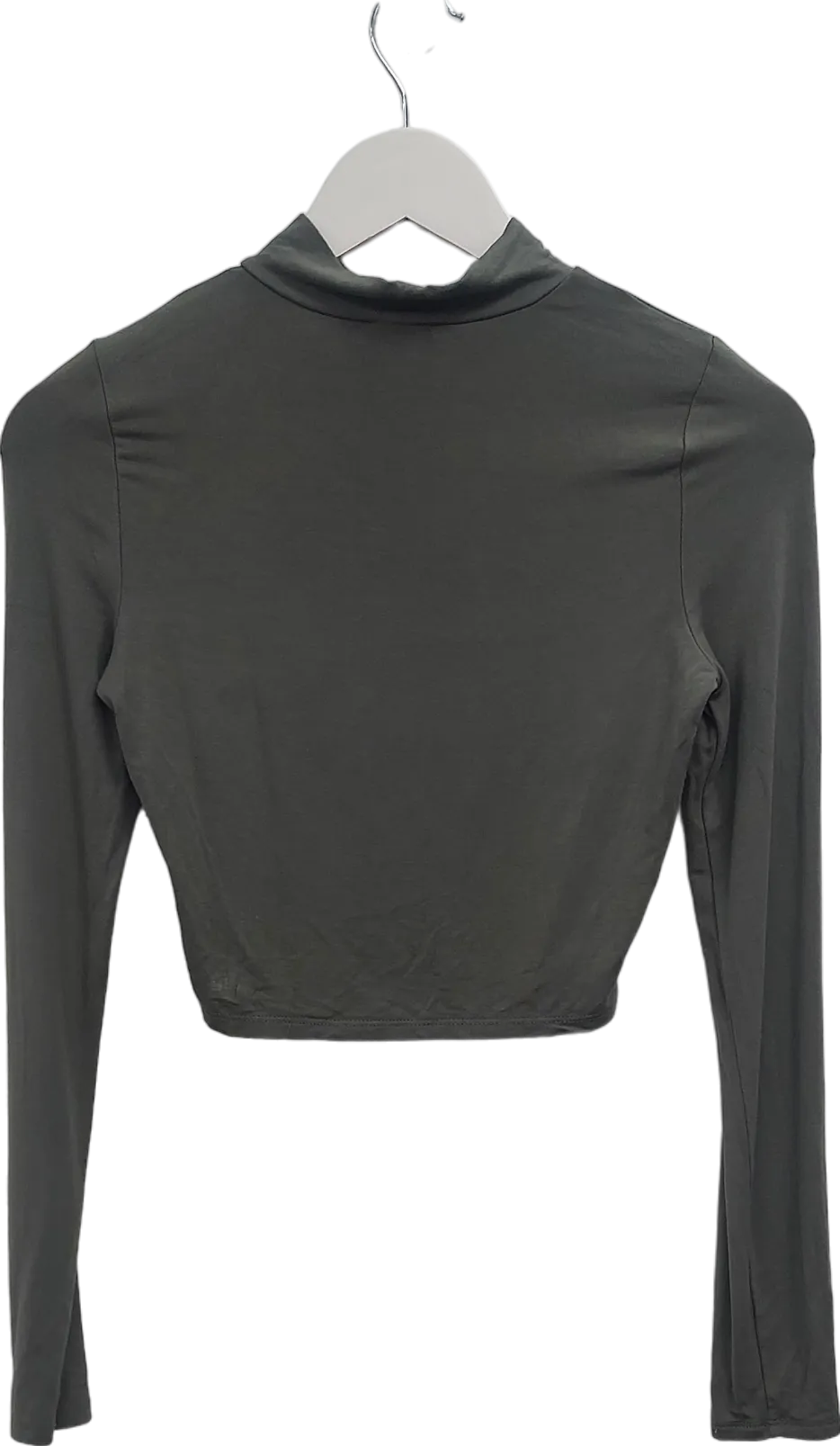 Fashion Nova Green Mock Neck Long Sleeve Top UK S