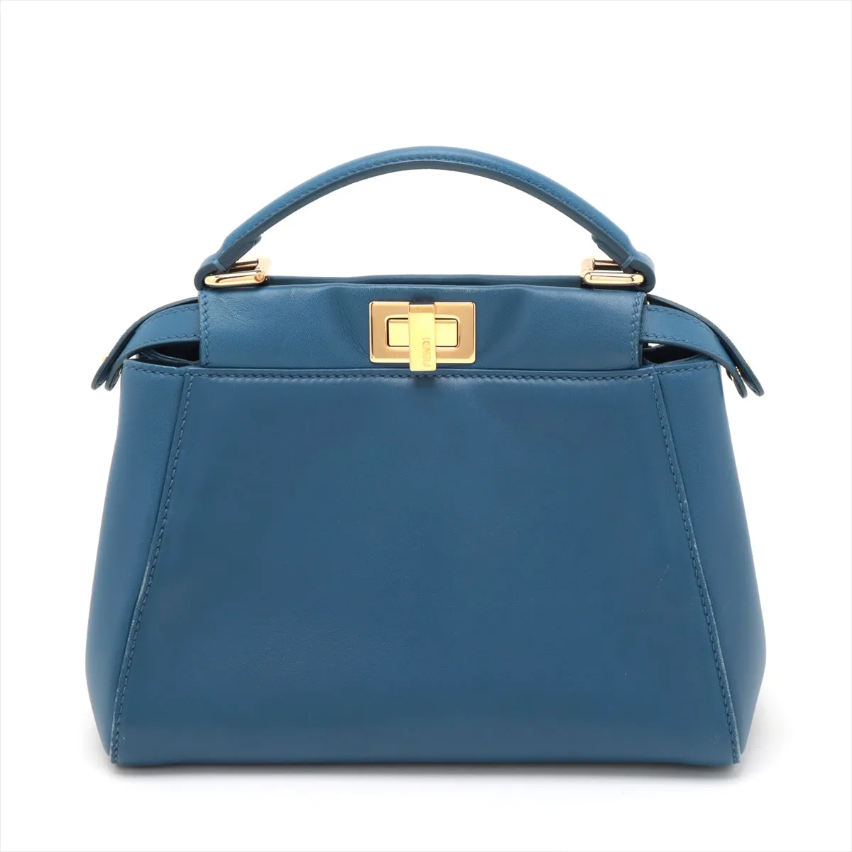 Fendi Mini Peek-a-boo Leather 2 Way Handbag Blue 8BN244 -#2501