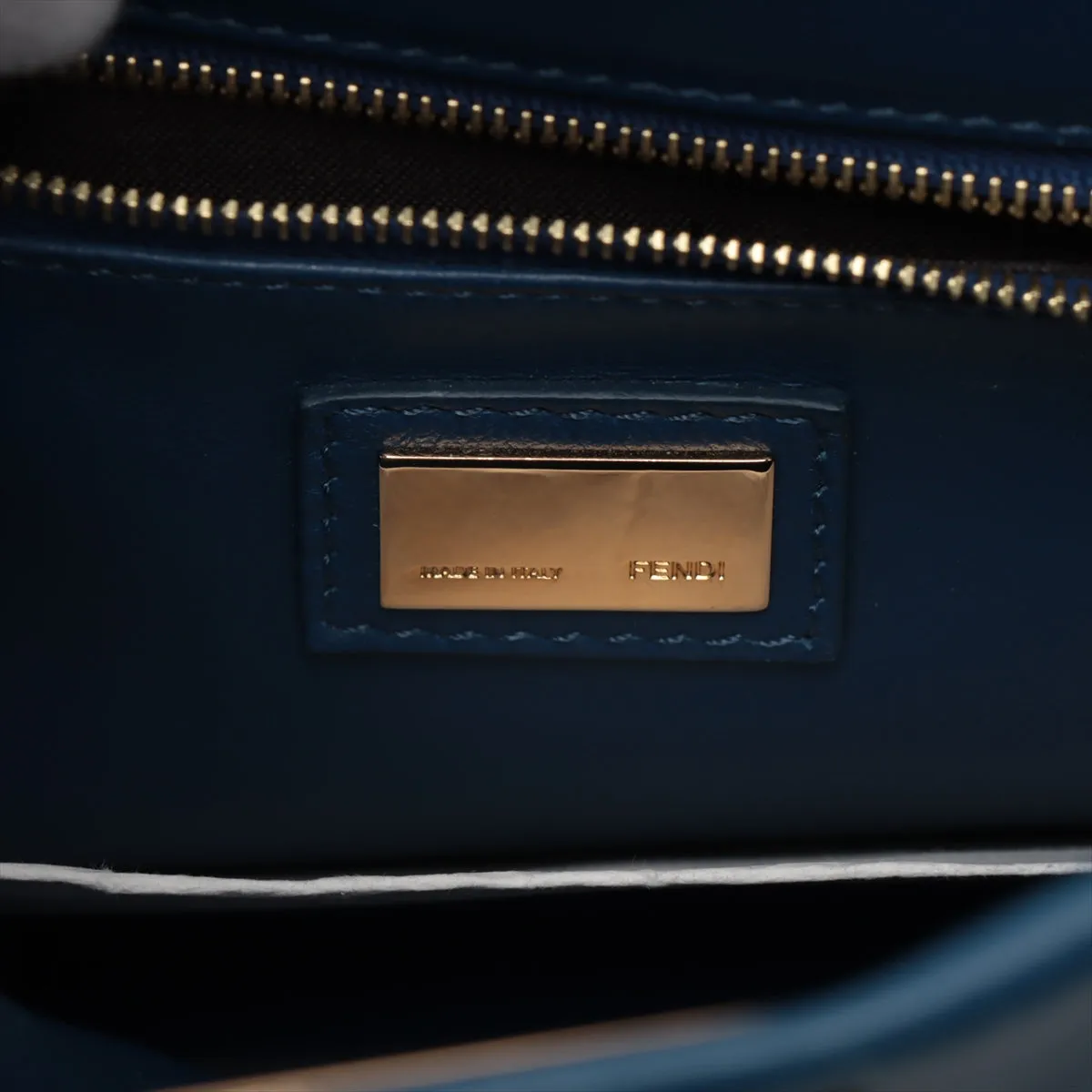 Fendi Mini Peek-a-boo Leather 2 Way Handbag Blue 8BN244 -#2501