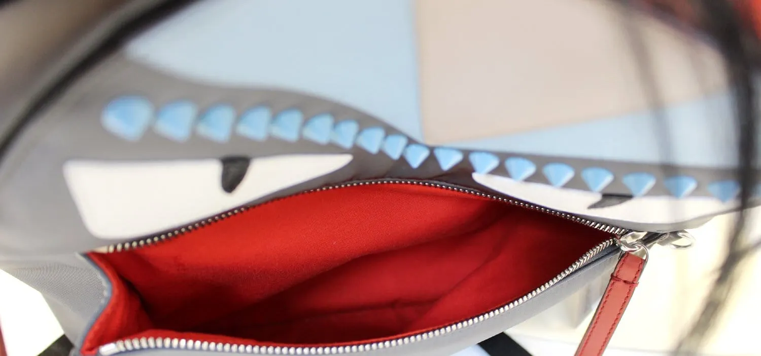 Fendi Monster Eyes Grey Backpack Bag