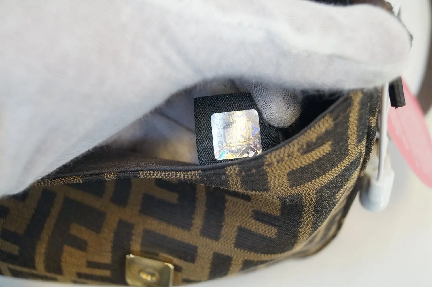 Fendi Zucca Canvas Leather Brown Black Messenger Bag