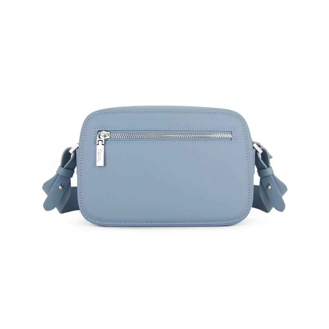Fenn Crossbody Bag – Mint Blue with Silver Zip