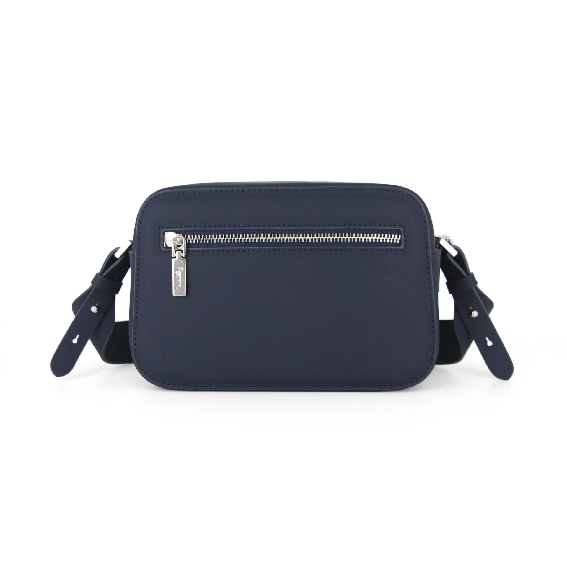 Fenn Crossbody Bag Navy with Silver Zip
