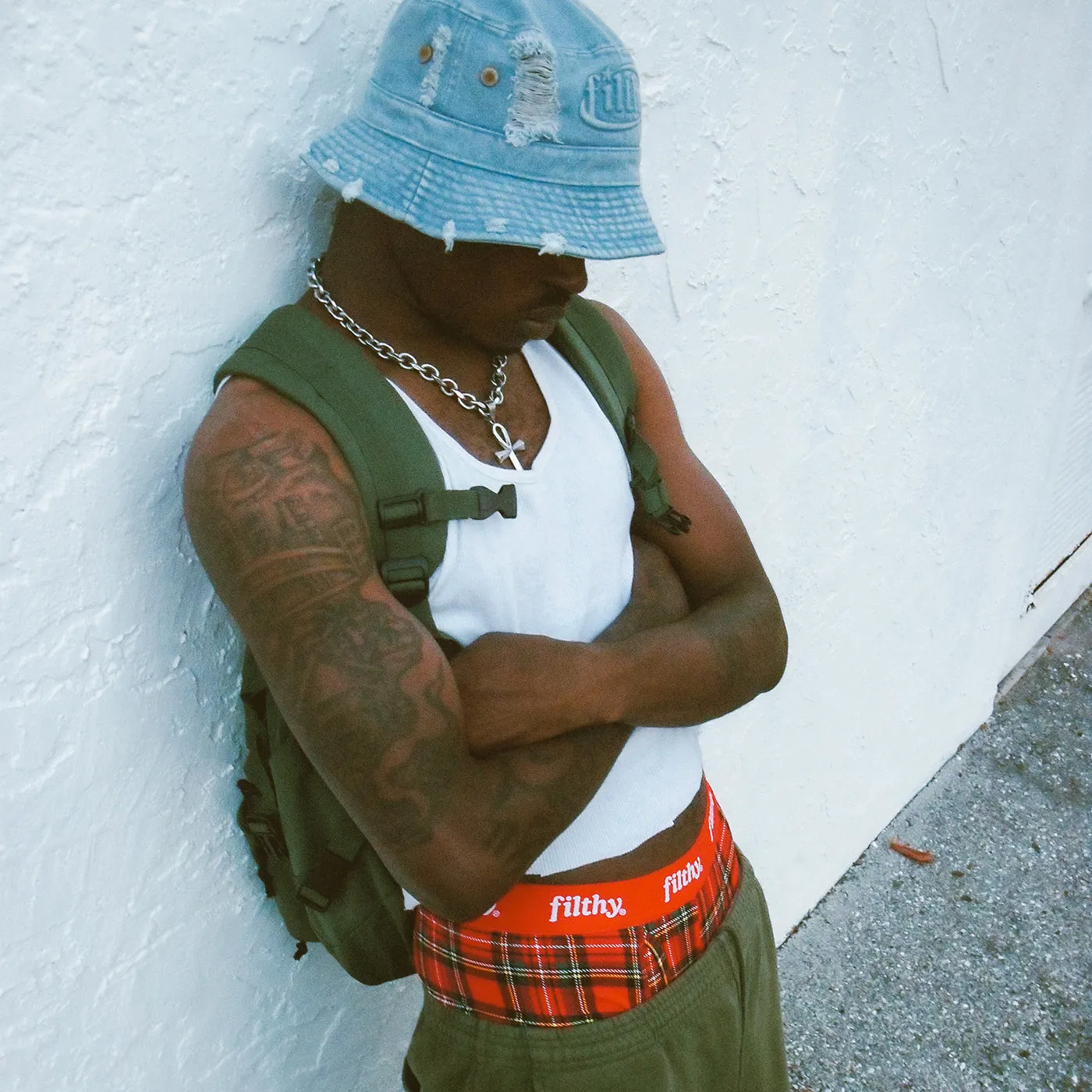 filthy® astro denim bucket (distressed)