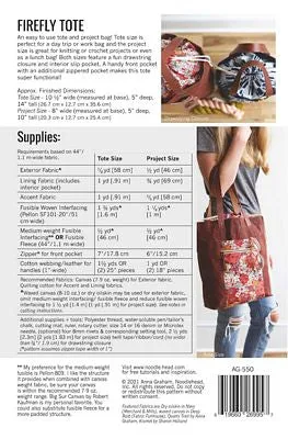 Firefly Tote Pattern by Noodlehead