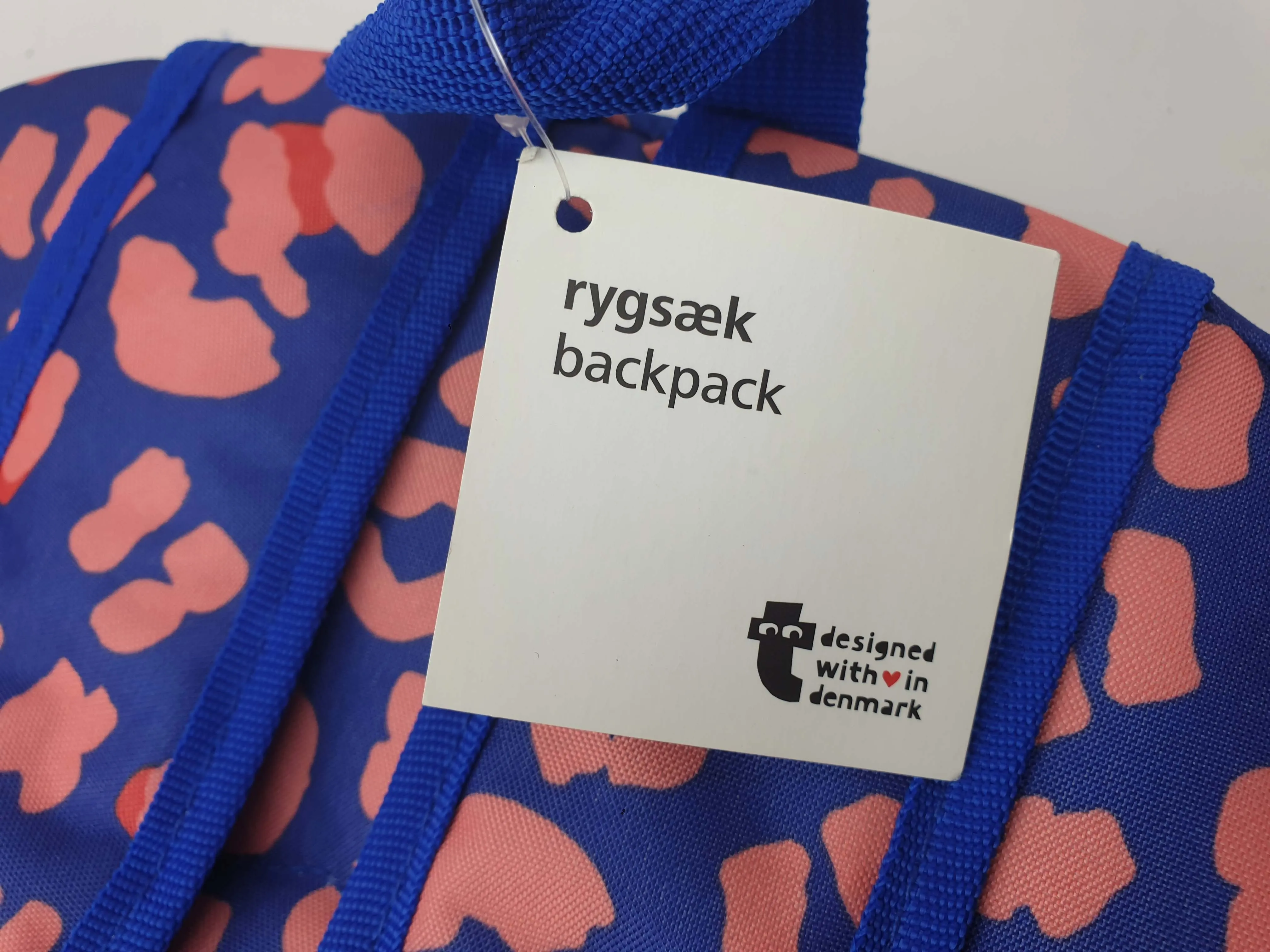 Flying Tiger blue animal print small backback (designed in Denmark)