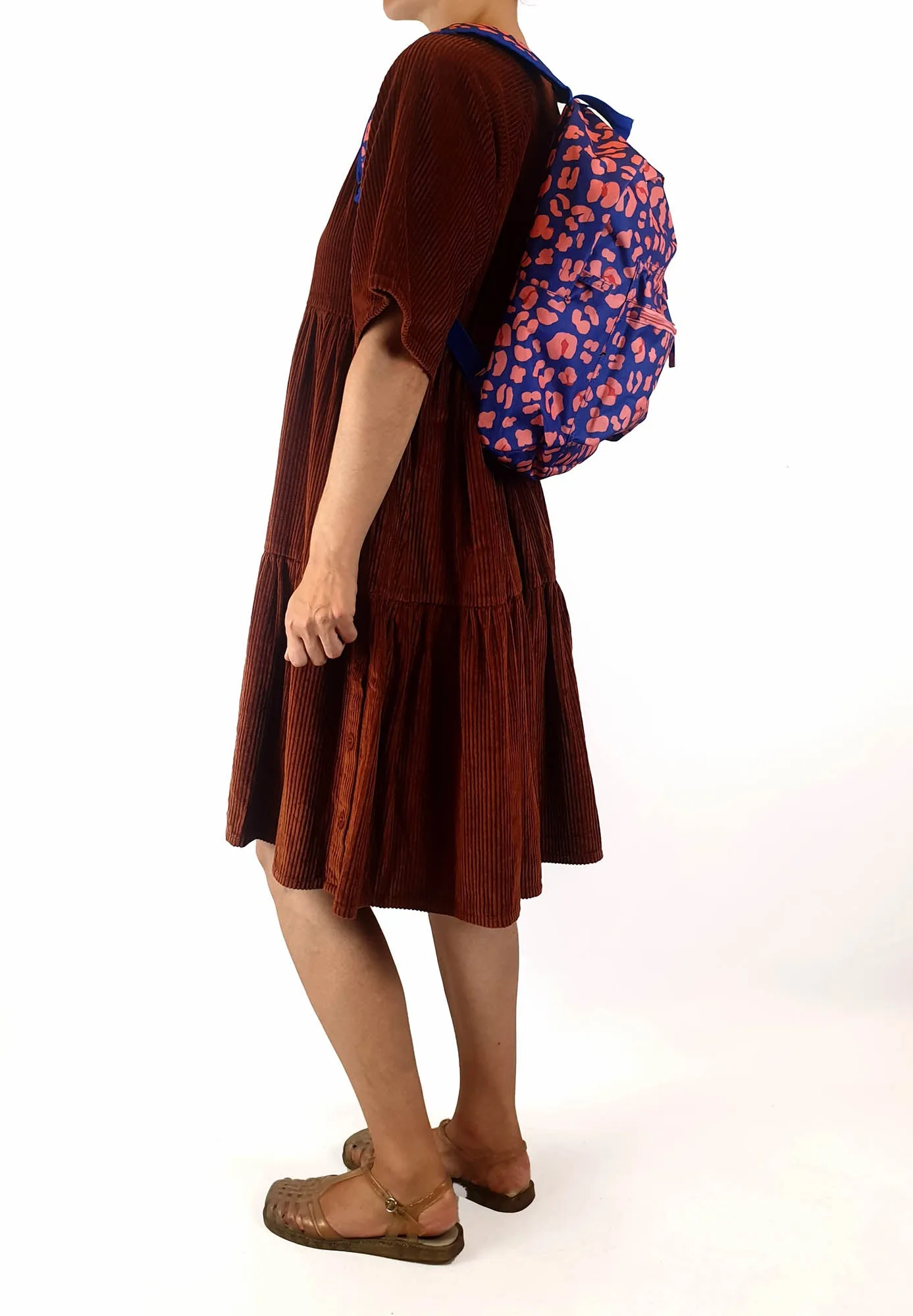 Flying Tiger blue animal print small backback (designed in Denmark)