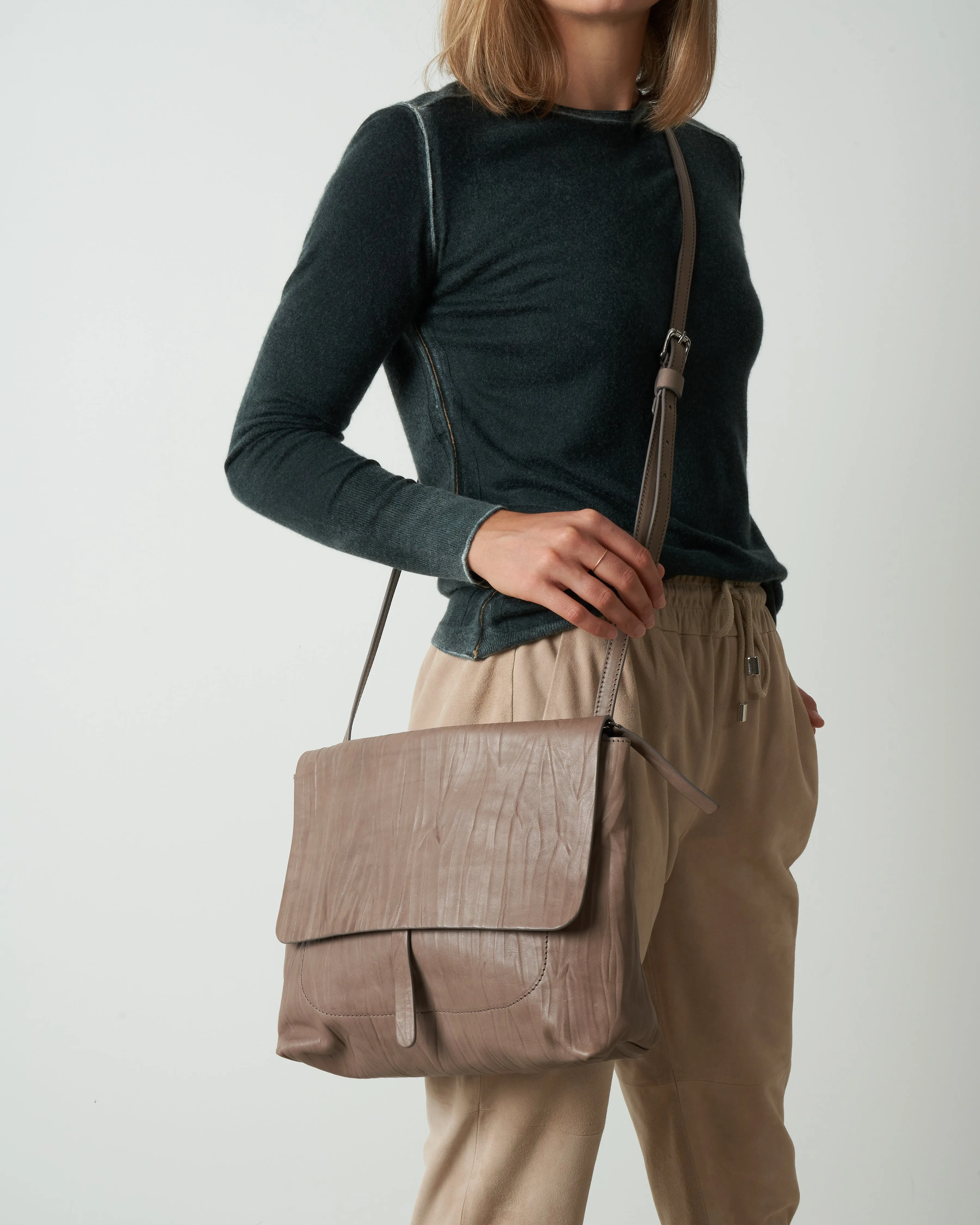fold-over crossbody - stone