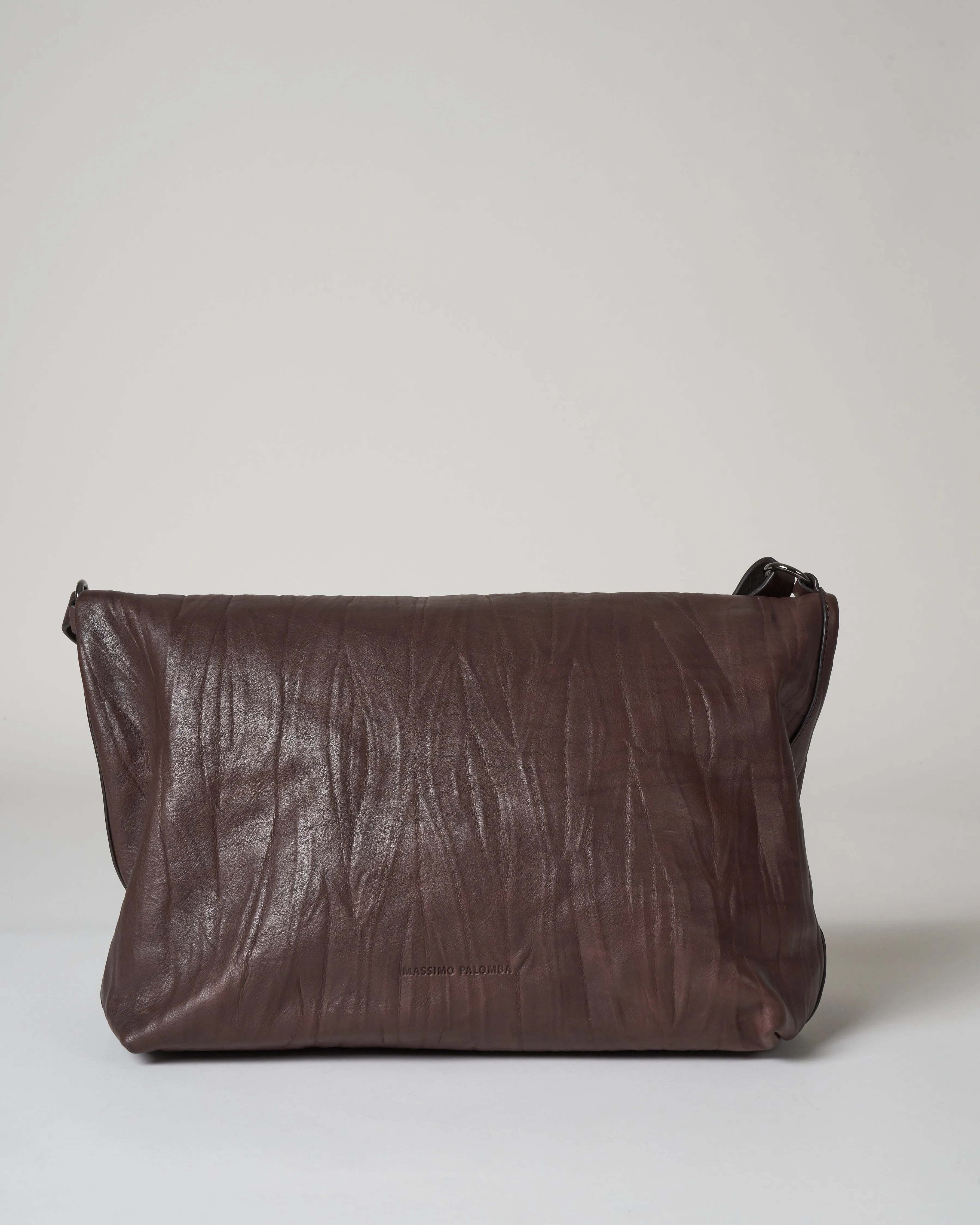 fold-over crossbody with handles - ebano