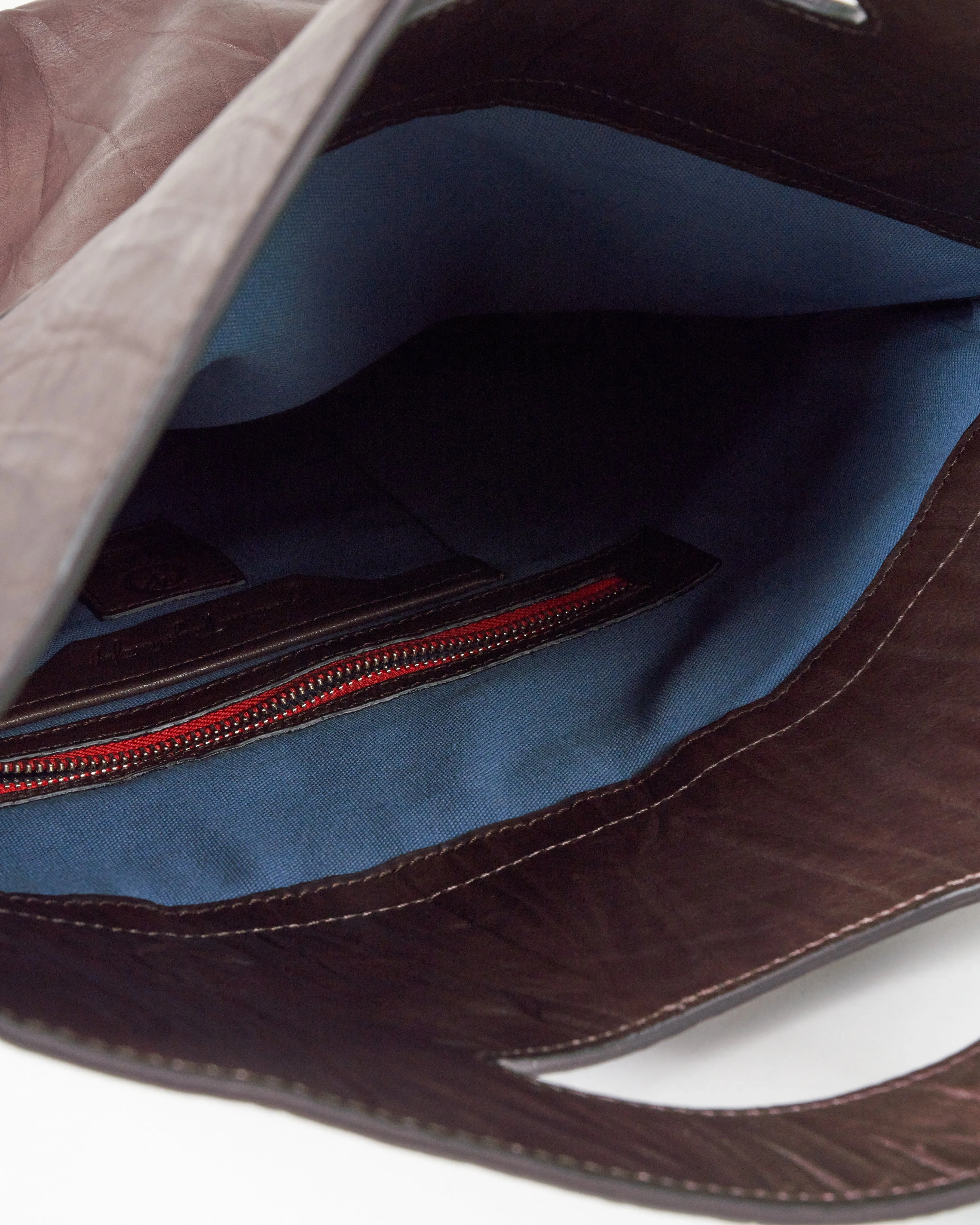 fold-over crossbody with handles - ebano