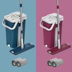 Free Hand Washing Magic Automatic Spin Mop 2 Washable Microfiber Pads