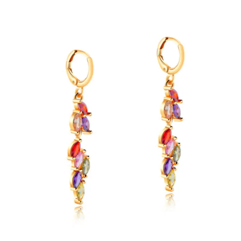 Fringed Eearrings Simple Copper Plated Earrings With Zircon Stud Earrings