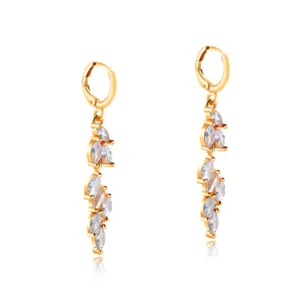 Fringed Eearrings Simple Copper Plated Earrings With Zircon Stud Earrings