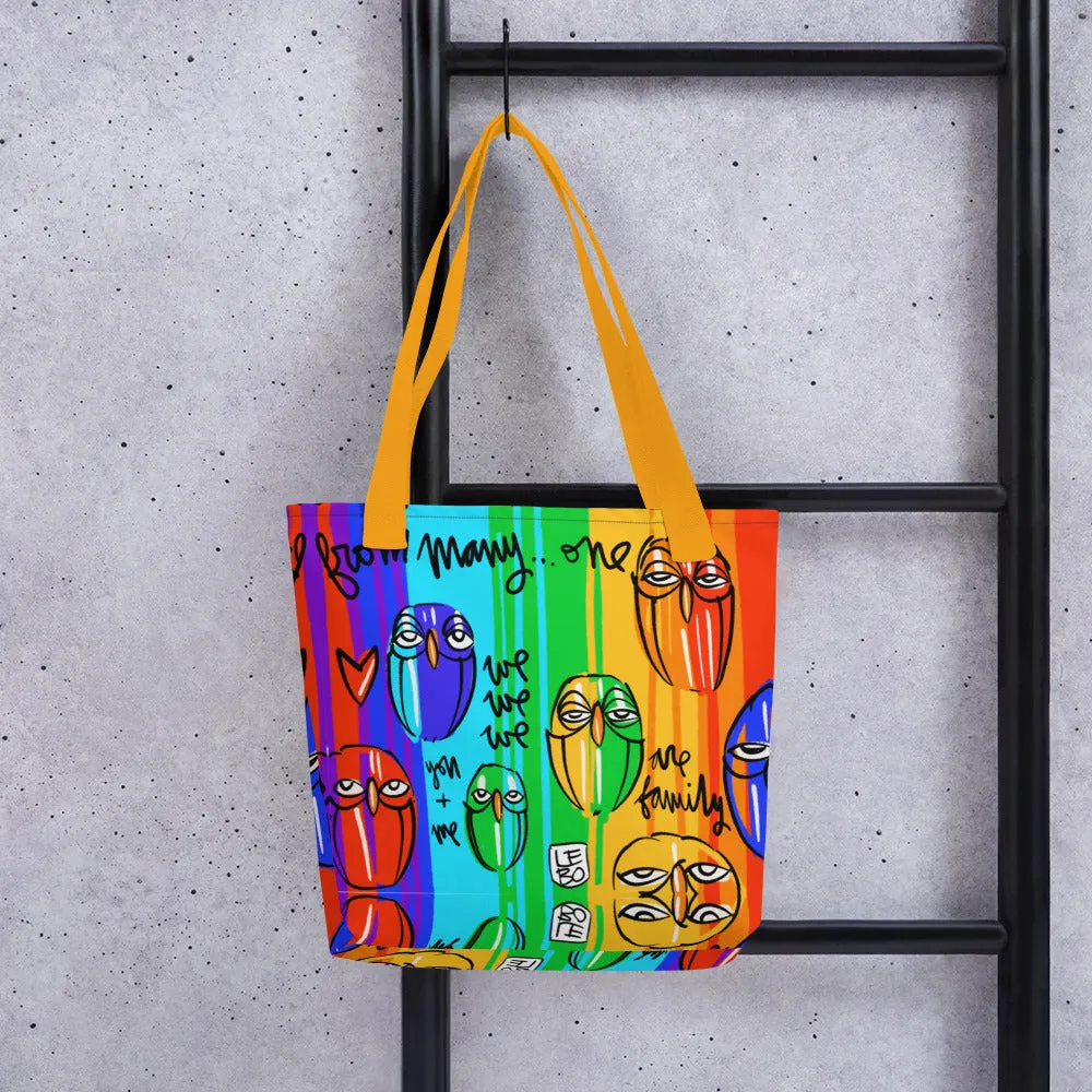 From Many One, We are Family - Rainbow Collection - Lebo Tote Bag