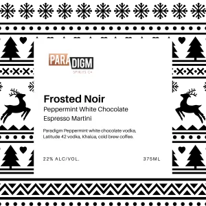 Frosted Noir: Peppermint White Chocolate Espresso Martini Cocktail - 375ml